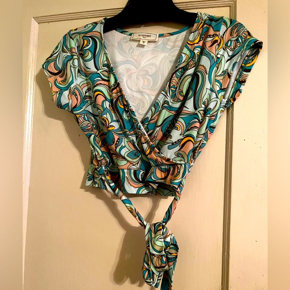 Women Swirl & Wrap Crop Top - Multi Medium